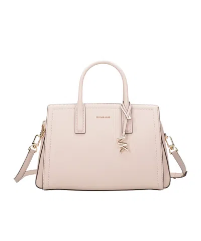 Michael Kors Medium Laila Leather Satchel Bag In Pink