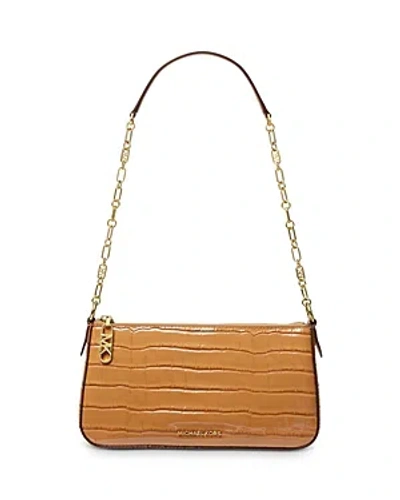 Michael Kors Medium Leather Chain Pouchette In Pale Peanut