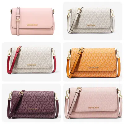 Michael Kors Medium Logo Leather Convertible Crossbody Bag In Honeycomb Multi