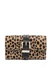 Michael Kors Medium Nolita Cheetah Print Tri-fold Wallet In Neutrals