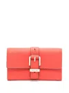 Michael Kors Medium Nolita Pebbled Tri-fold Wallet In Red