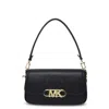 Michael Kors Leather Parker Shoulder Bag With Maxi Logo In Black