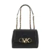 Michael Kors Medium Parker Leather Shoulder Bag In Black
