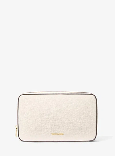Michael Kors Medium Pebbled Leather Tech Organizer In Natural