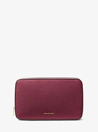Michael Kors Medium Pebbled Leather Tech Organizer In Purple