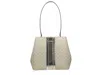 Michael Kors Medium Pratt Bucket Shoulder Bag Purse In Pale Gold/cream