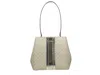 Michael Kors Medium Pratt Bucket Shoulder Bag Purse Pale Gold/cream