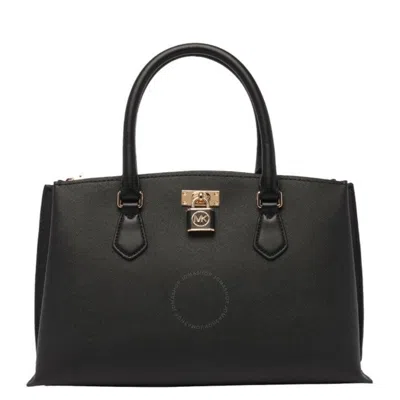 Michael Kors Medium Saffiano Leather Satchel In Black
