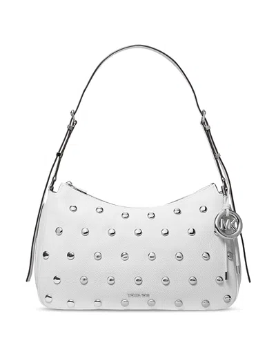 Michael Kors Medium Studded Leather Crossbody In White