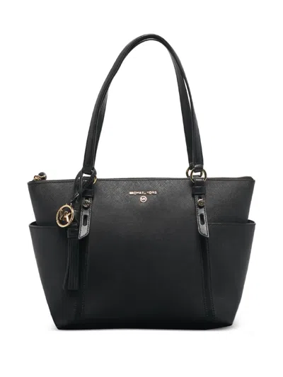 Pre-owned Michael Kors Medium Sullivan Leather Tote Bag In Black