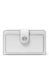Michael Kors Medium Tab Pocket Bifold Wallet In Optic White