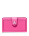 Michael Kors Medium Tab Pocket Bifold Wallet In Wild Berry
