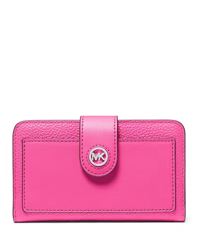 Michael Kors Medium Tab Pocket Bifold Wallet In Wild Berry