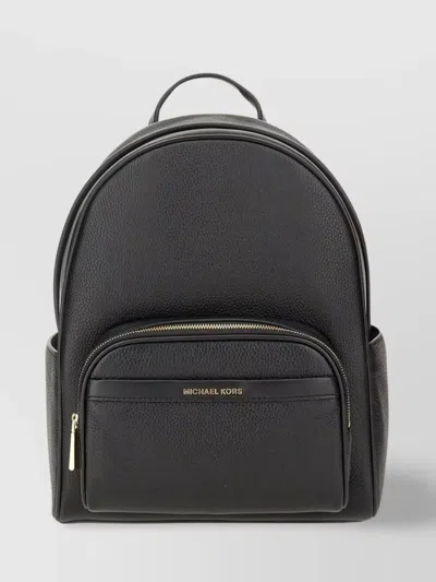 Michael Kors Medium Textured Backpack Front Pocket In Black
