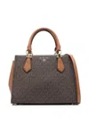 Michael Kors Tote Bag With Top Handles And Gold-tone Hardware In Brown