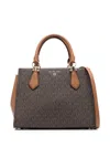 Michael Kors Tote Bag With Top Handles And Gold-tone Hardware In Brown