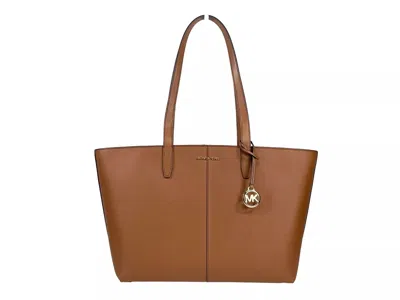 Michael Kors Medium Zip Top Tote Carryall Bag Brown In Multi