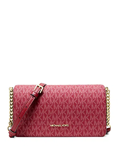 Michael Kors Mediuml Logo-pattern Messenger Bag In Red