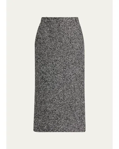 Michael Kors Melange Midi Trouser Skirt In Black/white