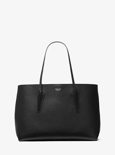 Michael Kors Melrose Leather Tote Bag In Black