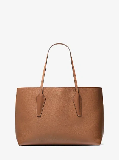 Michael Kors Melrose Pebbled Leather Tote Bag In Brown