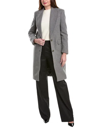 Michael Kors Melton Chesterfield Wool Coat In Grey