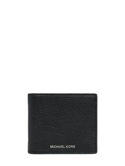 Michael Kors Men's 100% Cow Leather Wallet With Slim Everyday Design In Black