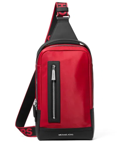Michael Kors Men's A-line Logo Sling Bag In Red