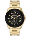 Michael Kors Men's Alek Chronograph Gold-tone Stainless Steel Watch 44mm In Gold-tone