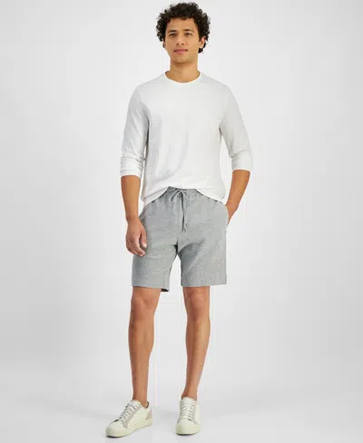 Michael Kors Men's Athletic-fit Solid 9" Terry Shorts In Heather Grey