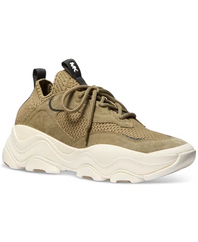MICHAEL KORS MEN'S ATLAS KNIT LACE-UP TRAINER SNEAKERS