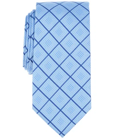 Michael Kors Men's Baine Grid Tie In Lt Blue