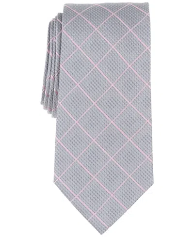 Michael Kors Men's Baine Grid Tie In Silver