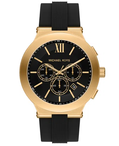 Michael Kors Men's Billie Chronograph Black Silicone Watch, 46mm