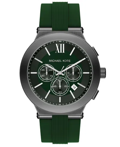 Michael Kors Men's Billie Chronograph Green Silicone Watch, 46mm