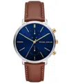 Michael Kors Men's Blake Multifunction Luggage Leather Watch, 42mm In Luggage