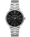 Michael Kors Men's Blake Three-hand Date Stainless Steel Watch 42mm In Silver-tone