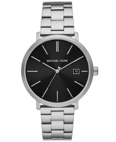Michael Kors Men's Blake Three-hand Date Stainless Steel Watch 42mm In Silver-tone