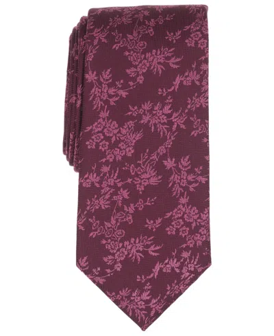 Michael Kors Men's Camaret Floral Tie In Burgundy