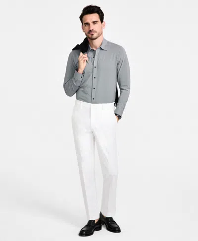 Michael Kors Men's Classic-fit Cotton-blend Dress Pants In Offwhite