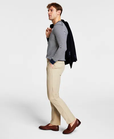 Michael Kors Men's Classic Fit Cotton Stretch Performance Pants In Beige