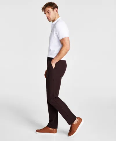 Michael Kors Men's Classic Fit Cotton Stretch Performance Fall Pants In Blackberry
