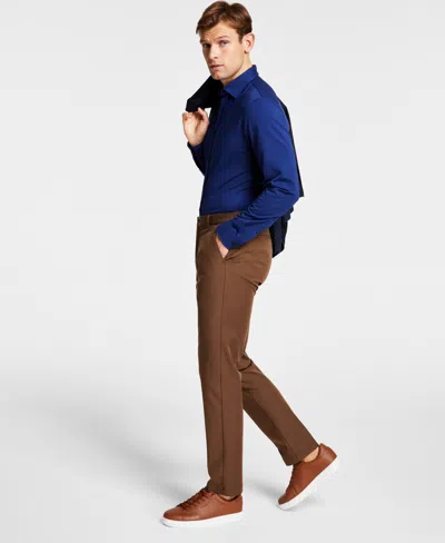 Michael Kors Men's Classic Fit Cotton Stretch Performance Fall Pants In Light Brown