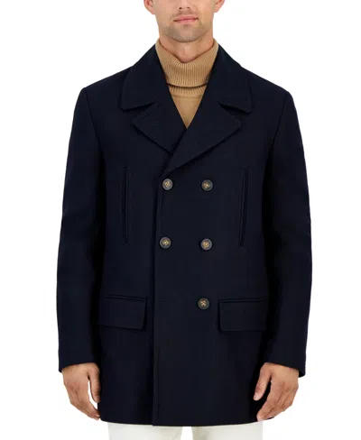 Michael Kors Men's Classic Fit Double-breasted Wool Blend Peacoats In Dark Navy