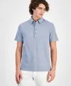 Michael Kors Oxford Polo Shirt In Dark Chambray