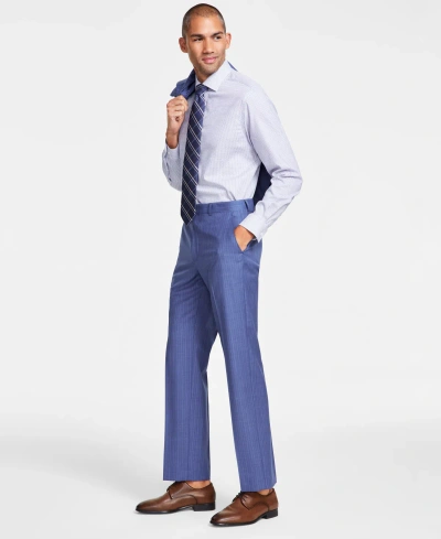 Michael Kors Men's Classic-fit Pinstripe Wool Stretch Suit Pants In Bright Blue Pin