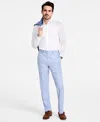 Michael Kors Men's Classic-fit Sharkskin Dress Pants In Light Blue