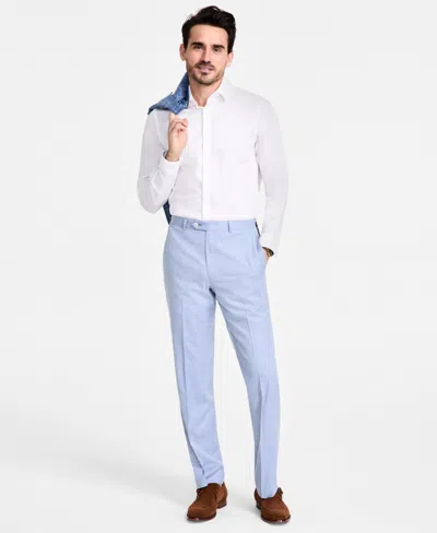 Michael Kors Men's Classic-fit Sharkskin Dress Pants In Light Blue