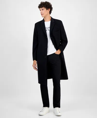 Michael Kors Men's Classic-fit Solid Pure Cashmere Overcoat In Black