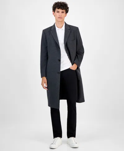 Michael Kors Men's Classic-fit Solid Pure Cashmere Overcoat In Gray